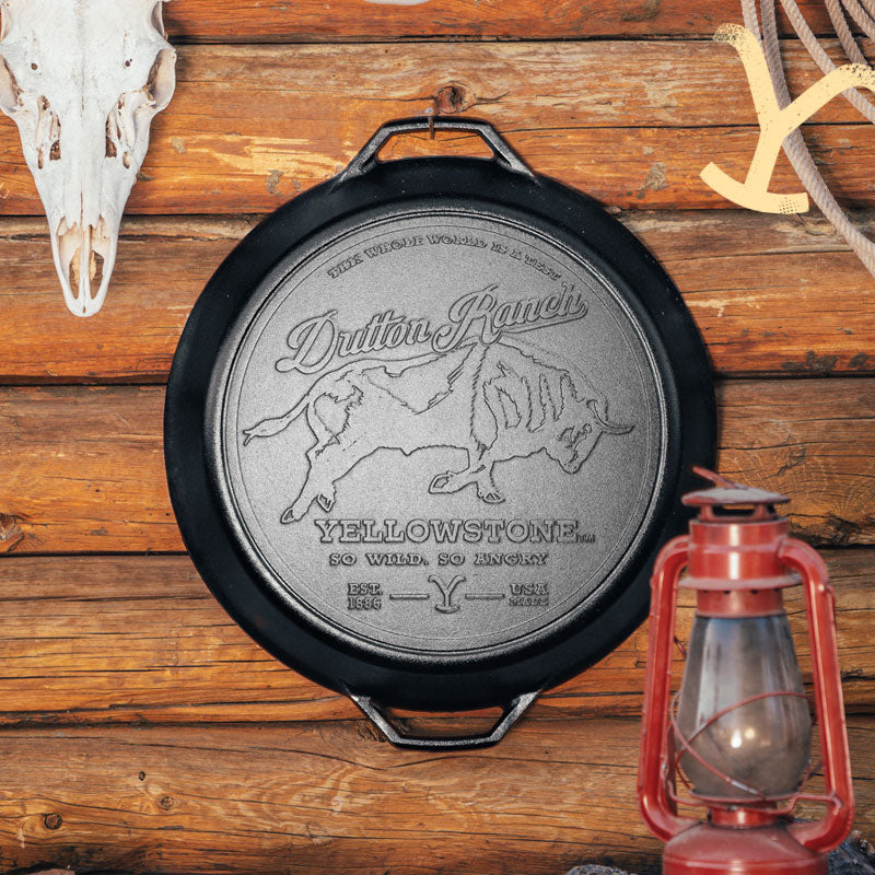 Yellowstone? 17 Inch Seasoned Cast Iron So Wild. So Angry Dual Handle Pan