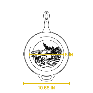 10.25 Inch Seasoned Cast Iron Holiday Truck Skillet